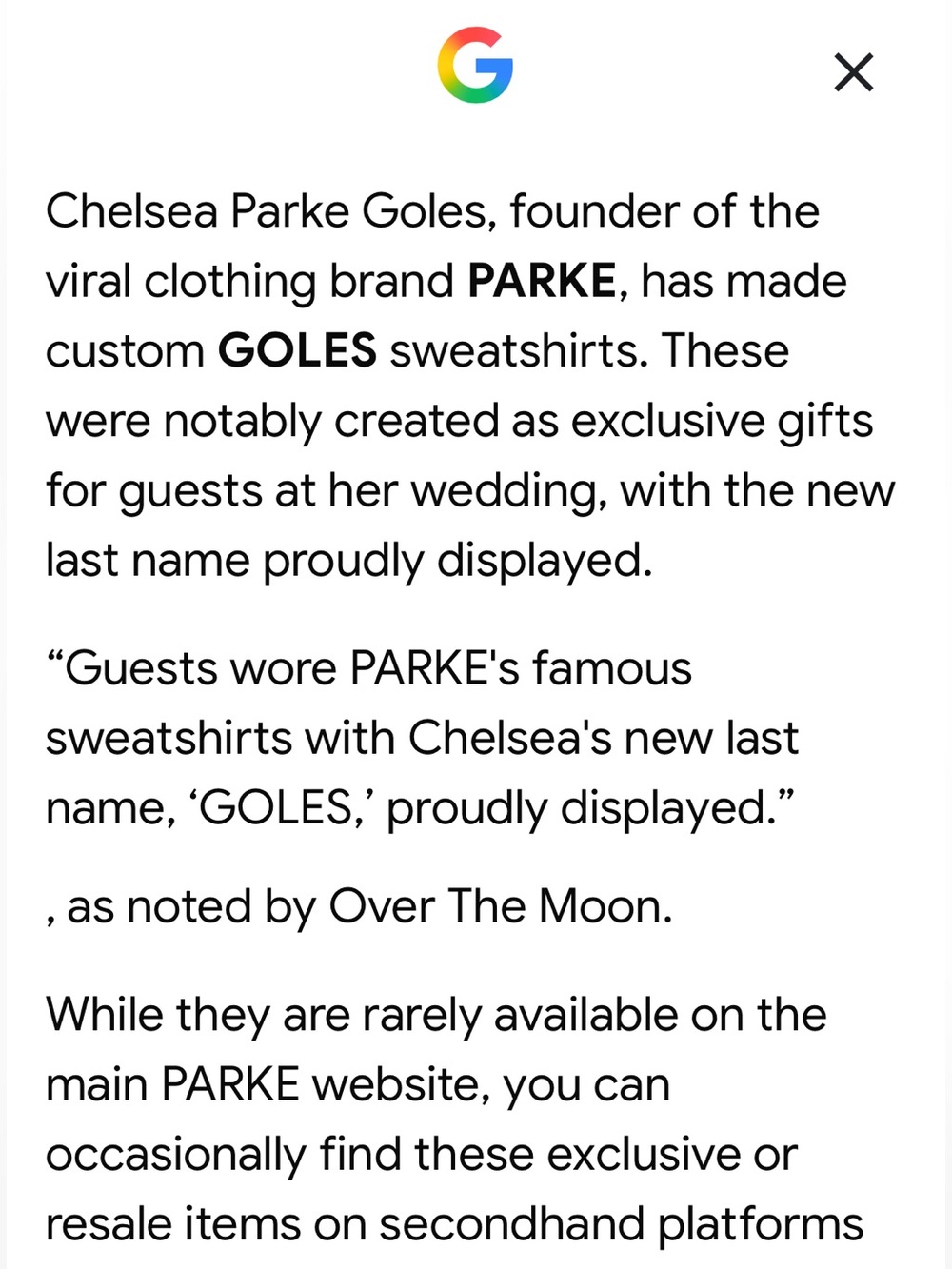 PARKE "GOLES" Rare Wedding Guest Sweatshirt L/XL - Picture 3 of 13